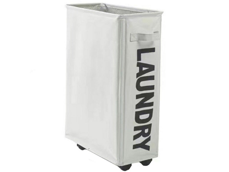 39 x18.5x58CM Laundry Washing Clothes Storage Bag With Wheels Light Gray Carousel 1