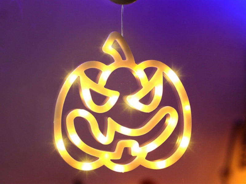 2 X Halloween Window Pumpkin Castle LED Light with Suction Cup Battery Operated Carousel 2