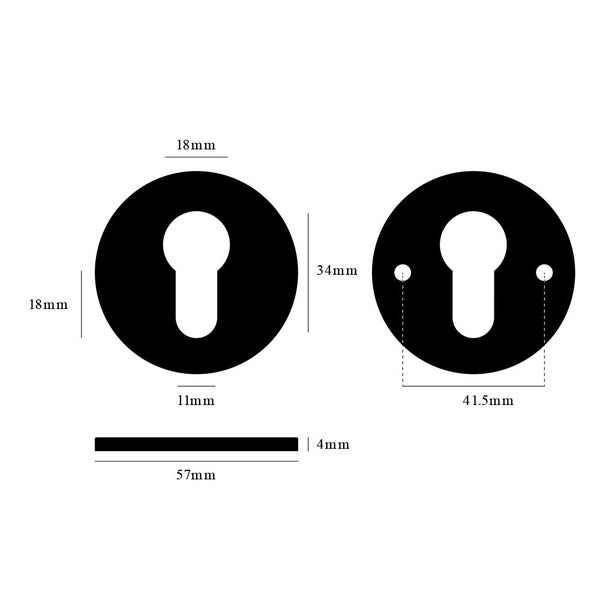 Buster and Punch Escutcheon Plate Euro Profile - Available in Various Finishes Carousel 4