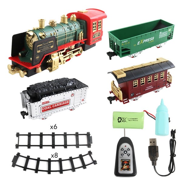 Toy Steam Electric Train Set with Sound and Light Electric Classical Train Toys Carousel 2