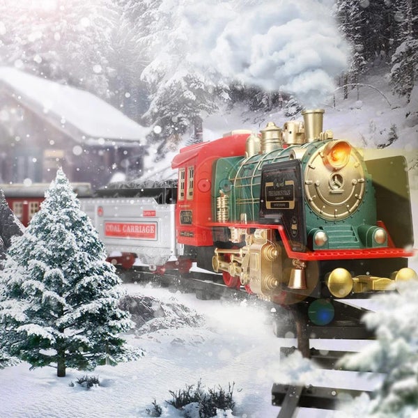 Toy Steam Electric Train Set with Sound and Light Electric Classical Train Toys Carousel 9