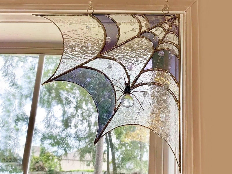 2 X Spiderweb Door Topper Frame Ornament Spider Web Window Wall Hanging Carousel 1