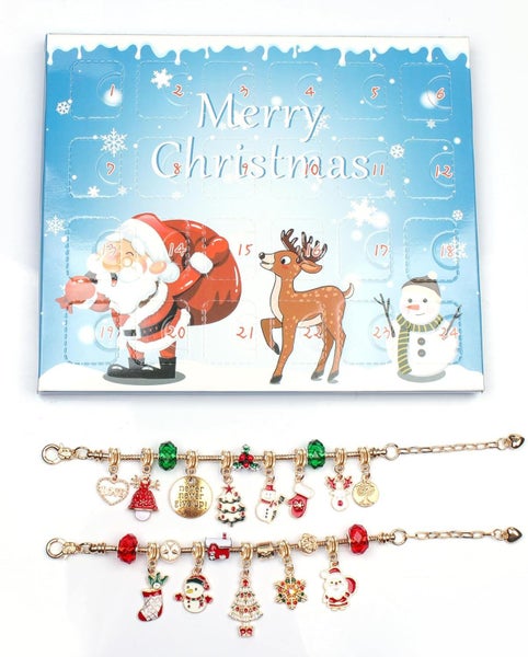 DIY Charm Bracelet Advent Calendar 24 Days Christmas Jewelry Kit-Style D Carousel 2