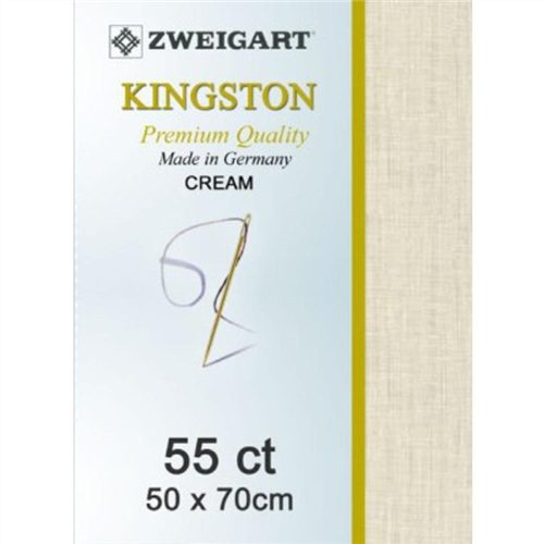 Zweigart Kingston 55ct Linen 50cm x 70cm Cream Carousel 1