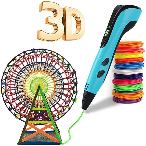 Toy 3D Printing Pen DIY Drawing Pen for kids Adult Creatived Toy 10 Colors-Blue Carousel 1