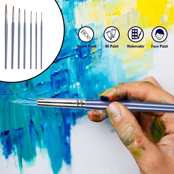 acrylic painting brush 7Pcs Painting Brush Set Wolf Hair Watercolor Acrylic Carousel 2