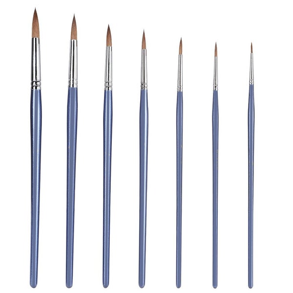 acrylic painting brush 7Pcs Painting Brush Set Wolf Hair Watercolor Acrylic Carousel 5