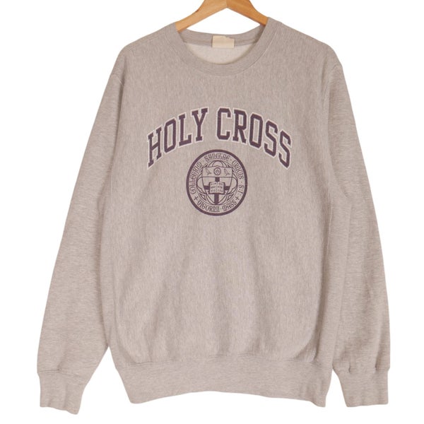Vintage US College Holy Cross Spellout Sweatshirt Medium Carousel 1