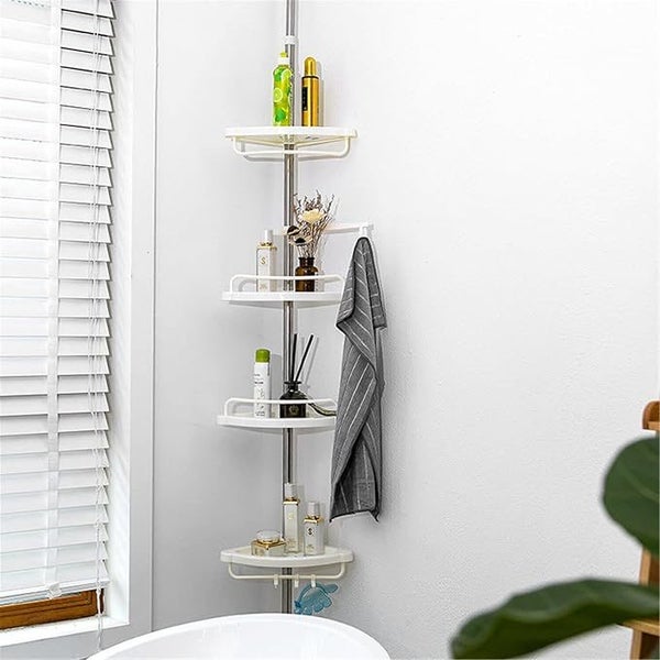 4-Tier Adjustable Corner Shelf - Bathroom Storage Rack & Organizer Carousel 1
