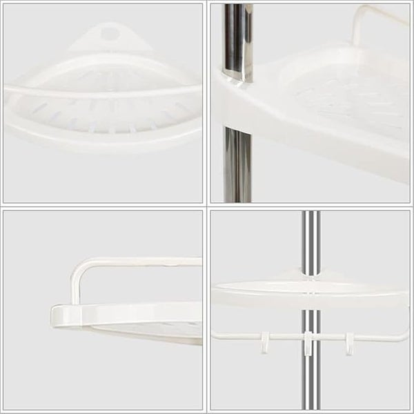 4-Tier Adjustable Corner Shelf - Bathroom Storage Rack & Organizer Carousel 11