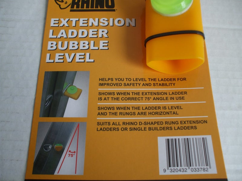 Cheap RHINO New Extension Ladder Bubble Level (75 Degree Angle, More Stability) Carousel 2