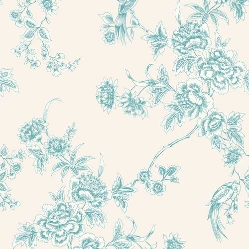 Wallpaper. Wild Flower - Soft Blue. 3 roll bundle Carousel 1