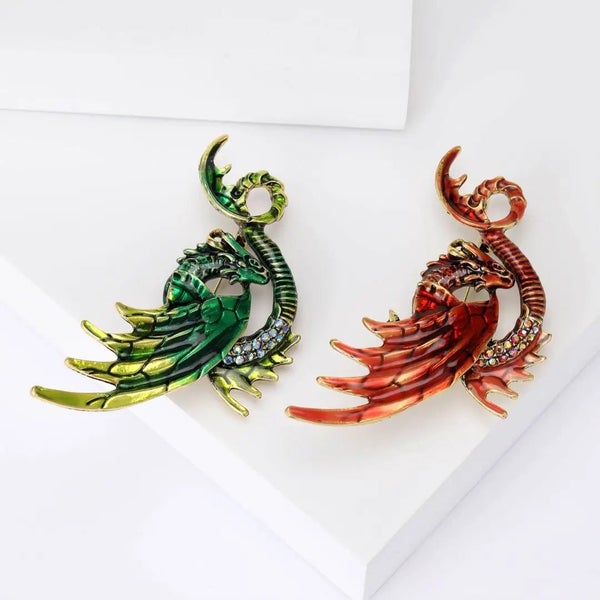 Enamel Dragon Lapel Pin Vintage Designer Jewelry For Parties School And Office Carousel 2
