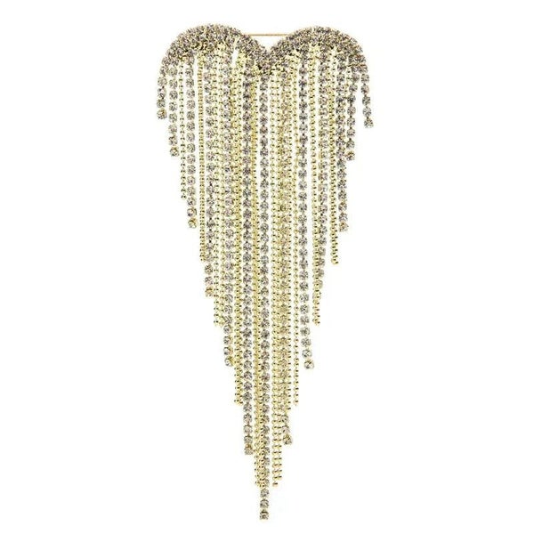 Heart Tassel Brooch Rhinestone Party Pin Carousel 2