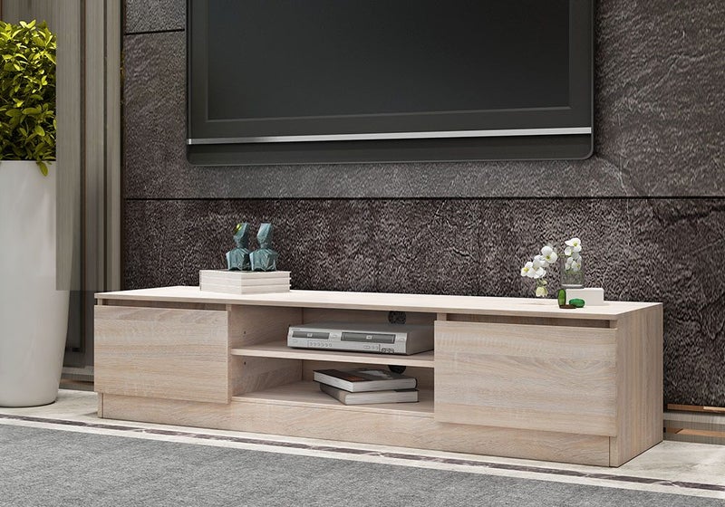 TV Stand Wooden 2 Doors Oak 160cm Carousel 2