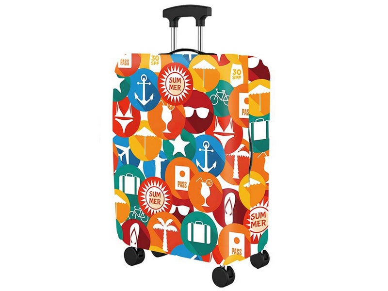 Travel Luggage Cover Orange Round Logo Travel Suitcase Protective Cover M Carousel 1