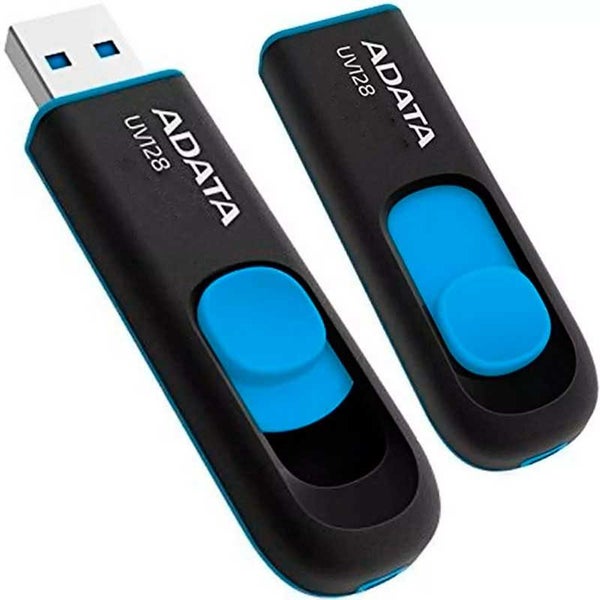 ADATA UV128 Dashdrive Retractable USB 3.0 128GB Blue/Black Flash Drive Carousel 2