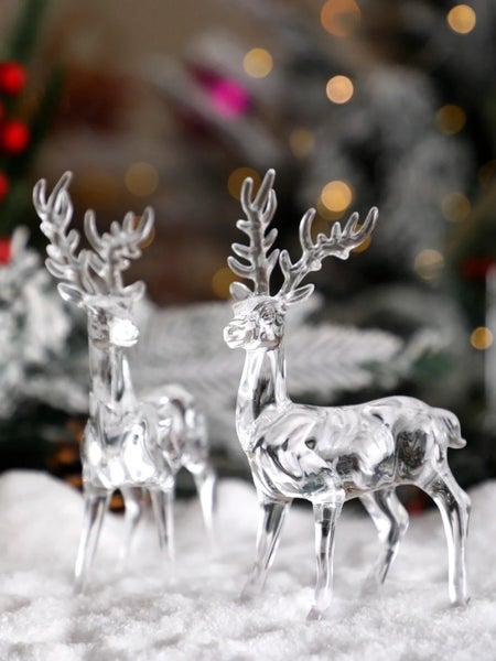 Transparent Crystal Deer Figurines For Christmas Decor Carousel 2