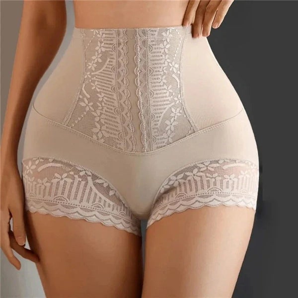 Seamless High Waist Tummy Control Shorts With Lace Trim Carousel 2