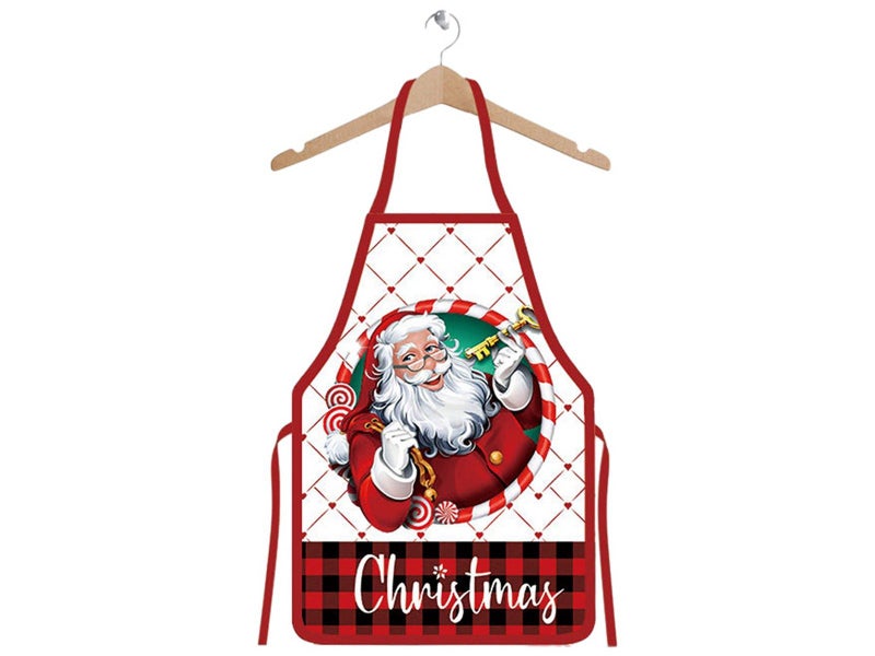 70x50CM White Christmas Apron Funny XMAS Cooking Chef Costume Carousel 1