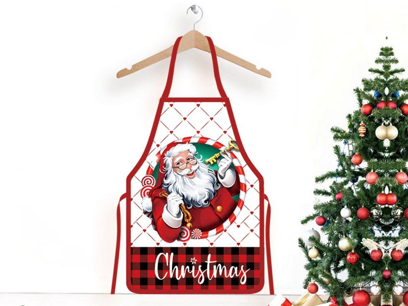 70x50CM White Christmas Apron Funny XMAS Cooking Chef Costume Carousel 2