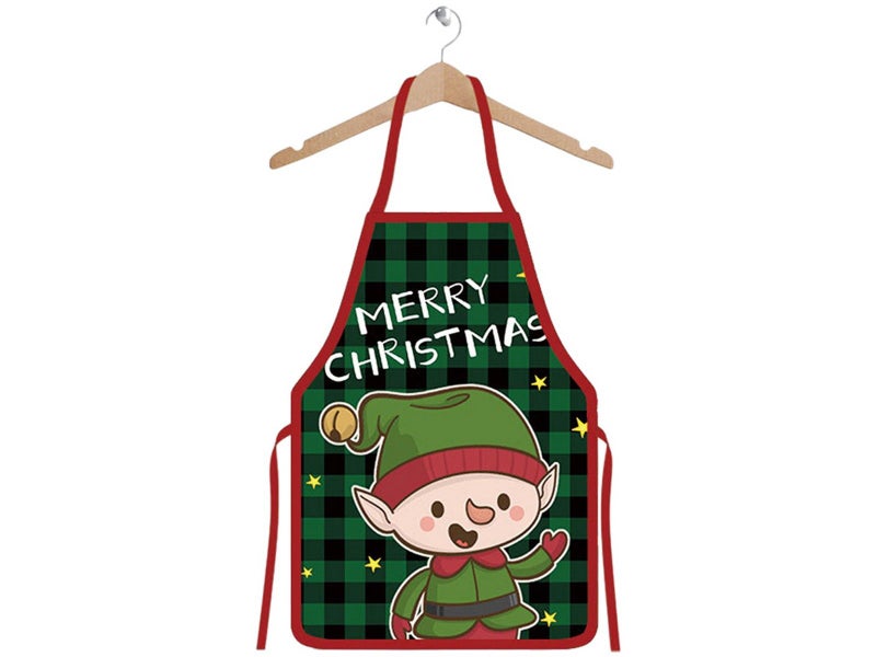 70x50CM Green Christmas Apron Funny XMAS Cooking Chef Costume Carousel 1