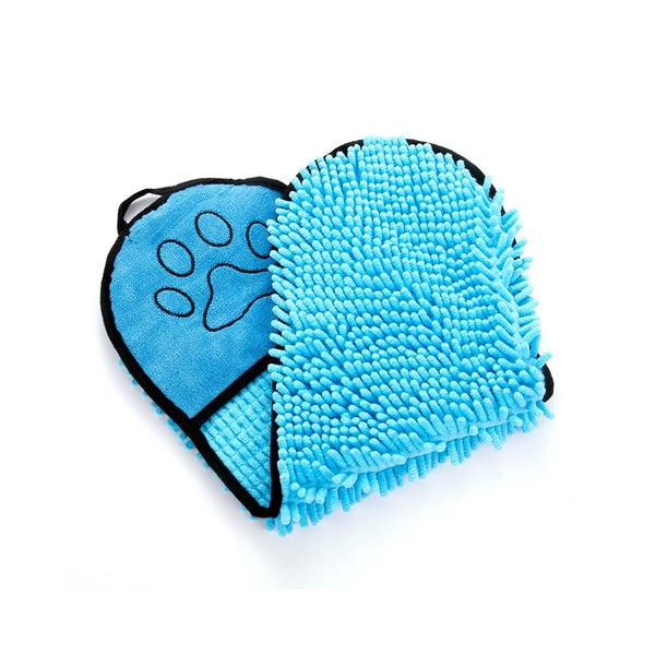 3PCS Quick-Dry Pet Towel Absorbent Bath Towel for Dogs Cats -Blue Carousel 1