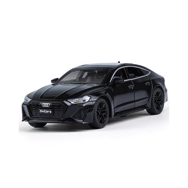 1:24 Scale RS7 Diecast Model Car with Light Sound Pullback Action-Black Carousel 1