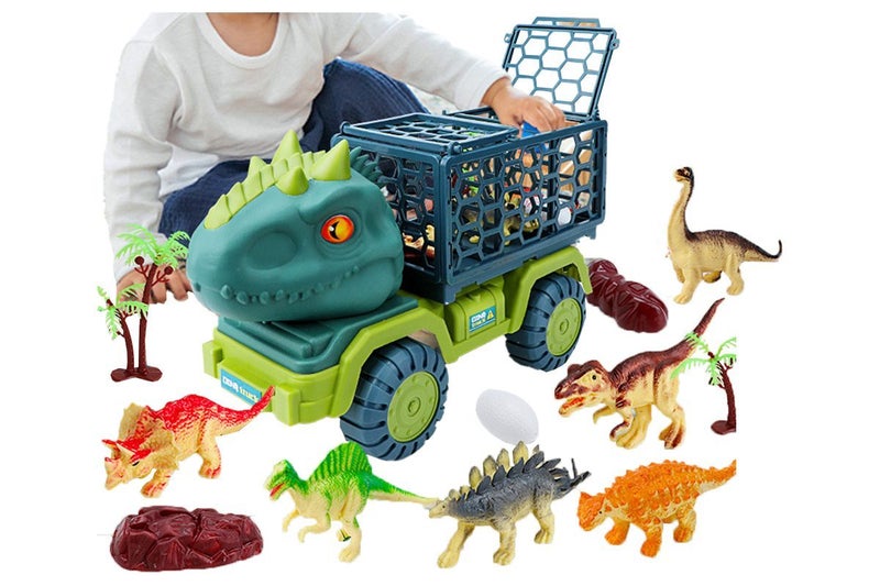 Toy Dinosaur Truck Transport Car with 15 Dino Figures Dinosaur Play Set-Style 1 Carousel 2