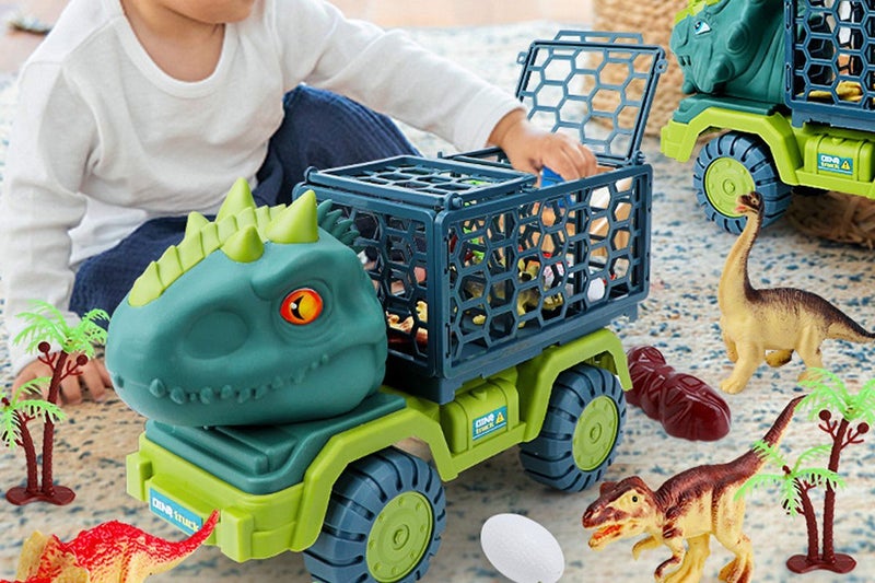 Toy Dinosaur Truck Transport Car with 15 Dino Figures Dinosaur Play Set-Style 1 Carousel 3