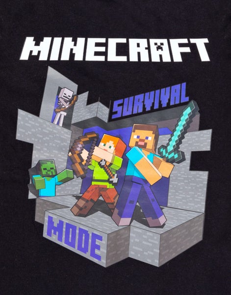 Minecraft Black Short Sleeved T-Shirt (Boys) Carousel 4