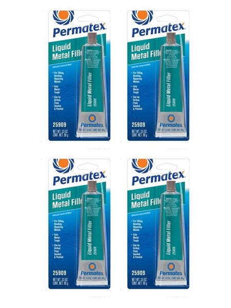 4 x Permatex Liquid Metal Filler Carded 99g Carousel 1