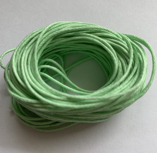 NEW COLOUR Waxed cotton 10 metres mint green wax cord 10m Carousel 1