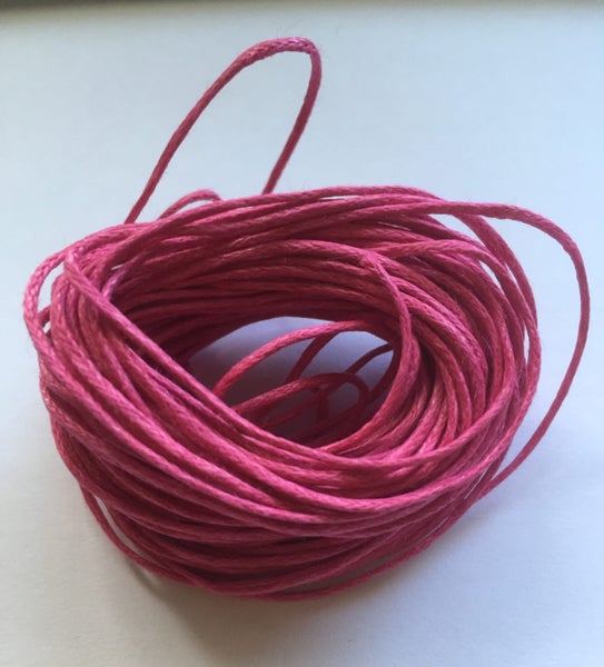 Waxed cotton 10 metres x 1mm thick bright pink cord Carousel 1