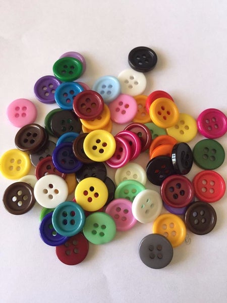 Buttons 60 mixed colours resin 11mm 4 hole Carousel 1