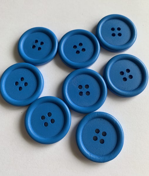 8 Buttons 30mm Wooden Blue Carousel 1