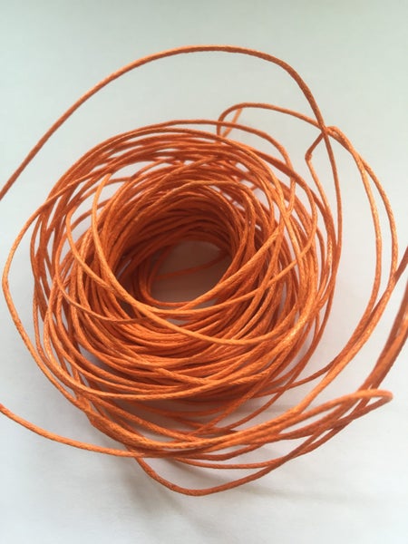 Waxed cotton 10 metres x 1mm thick orange cord Carousel 1