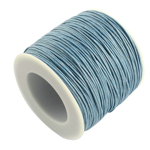 Waxed cotton 80 metres x 1mm thick in Cornflower Blue colour Carousel 1