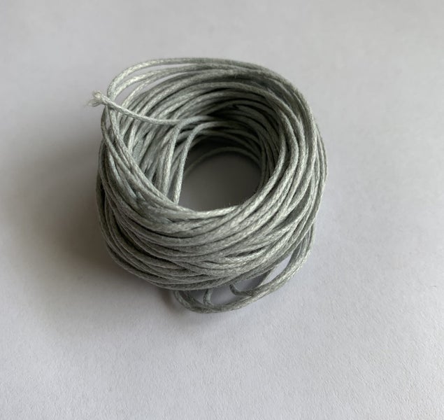 NEW COLOUR Waxed cotton 10 metres light grey wax cord 10m Carousel 1