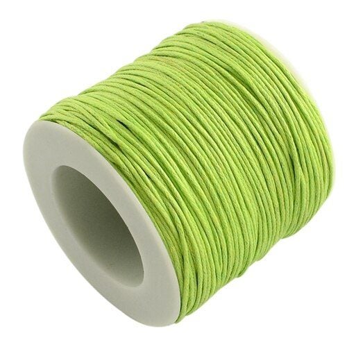 Waxed cotton 80 metres x 1mm in lime green colour cord Carousel 1