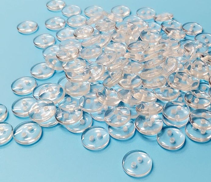 Buttons 30 x 10mm transparent 2 Hole Carousel 1