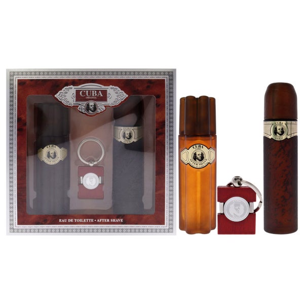 Cuba Gold by Cuba Men 3 Pc Gift Set 3.3oz EDT Spray, 3.3oz After Shave, Keychain Carousel 1