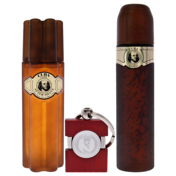 Cuba Gold by Cuba Men 3 Pc Gift Set 3.3oz EDT Spray, 3.3oz After Shave, Keychain Carousel 2