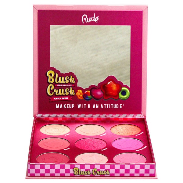 Blush Crush 9 Color Blush Palette Match Three Rude Cosmetics Women 0.67 oz Blush Carousel 2