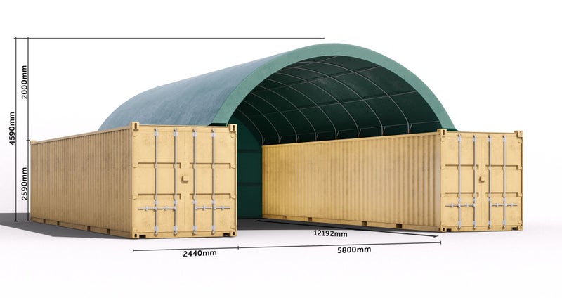 Container Shelter 6m x 40ft-Free Full End Wall 10yr Warranty Engineer Certified62982323614083111
