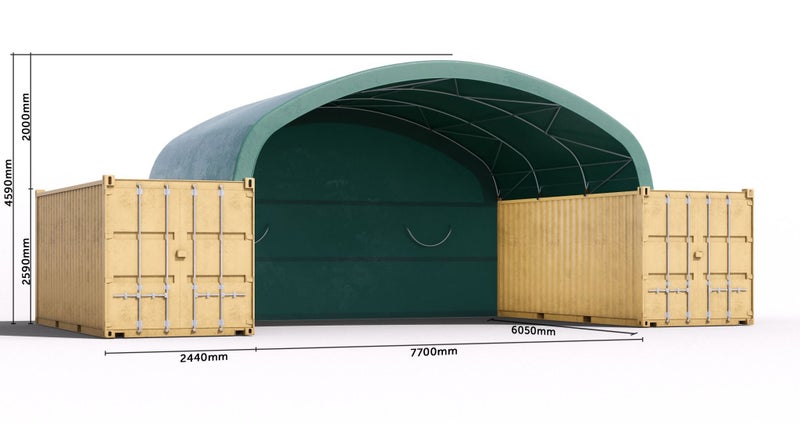 Container Shelter 8m x 20ft - FREE FULL END WALL!62863866468225111