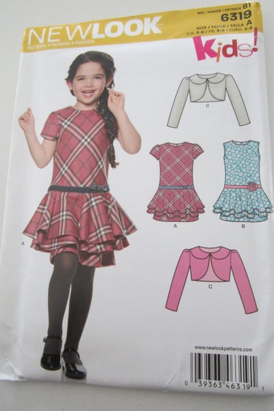New Look 6319 - 2 dresses & a bolero (jacket) - Sizes 3-8 years Carousel 1
