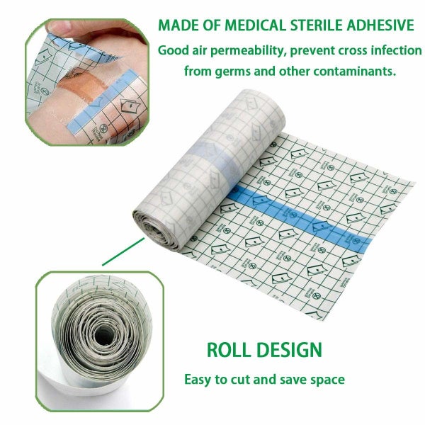 20 x 1000cm Waterproof Transparent Tattoo Film Aftercare Bandage Roll