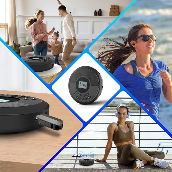 Portable Cd Player Bluetooth Rechargeable Walkman Cd Player With Speakers Carousel 8