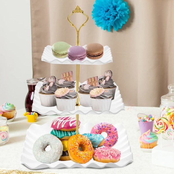 Dessert Cupcake Stand 3 Tier Cup Cake Holder Tower Tea Party Birthday Weeding Carousel 7